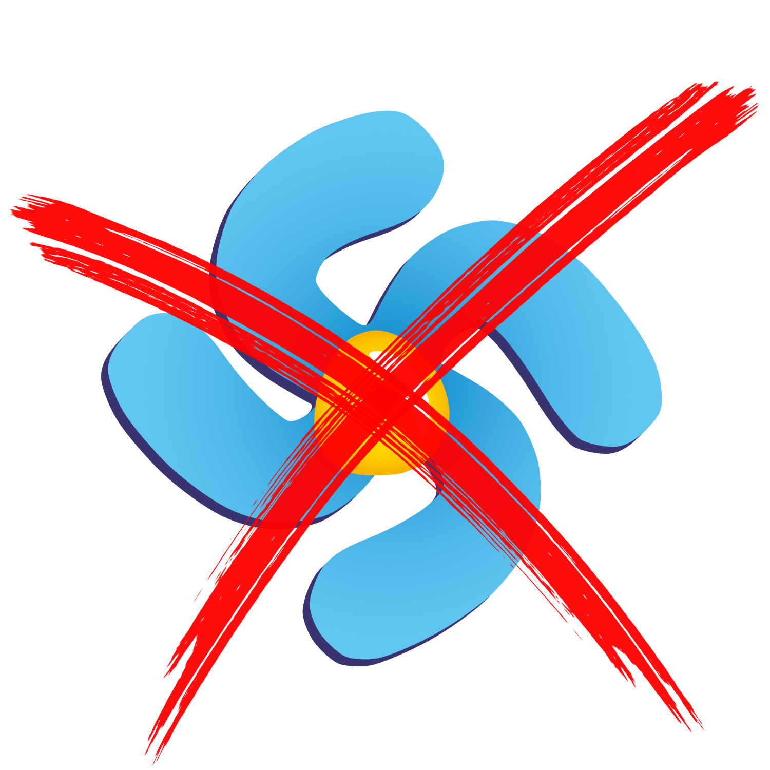 SDstika with white background with red x mark over it